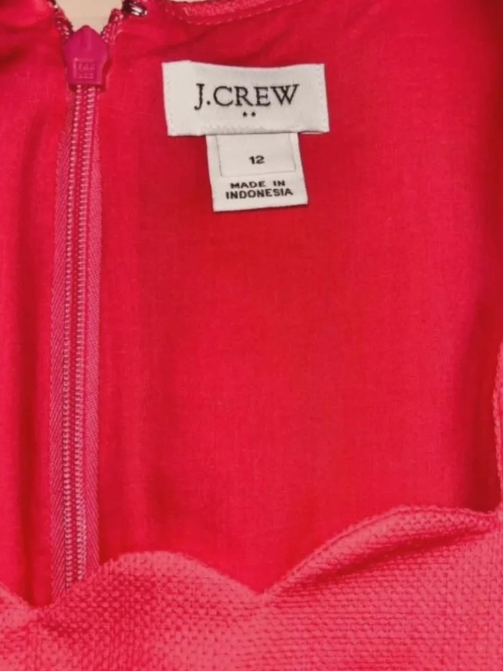 J. Crew Coral Sleeveless Scallop Trim Shift Dress